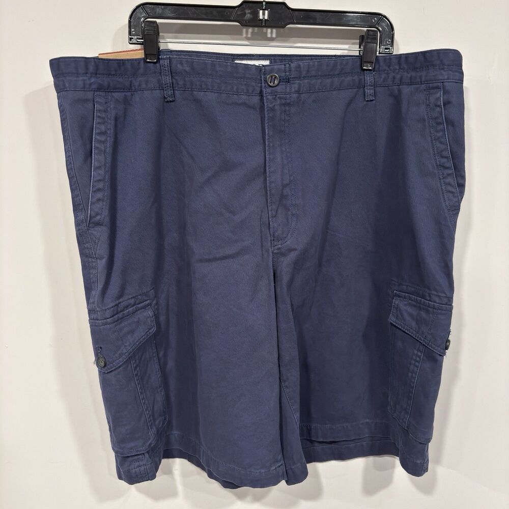Izod Mens Summer Utility Cargo Blue Cotton Shorts Size 42 Outdoors NWT Casual